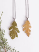 Oak necklace, Real leaf necklace, Fall leaf necklace, Oak jewelry, Nature inspired necklace, Oak leaf jewelry, Autumn necklace, Acorn leaf