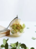 Yellow Rose Flower Pendant Necklace, Dried Rose in Resin