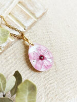 Cherry blossom necklace, Cherry blossom jewelry, Sakura, Pink flower necklace, Cherry blossom Jewellery, Real flower necklace, Gifts for her