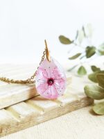 Cherry blossom necklace, Cherry blossom jewelry, Sakura, Pink flower necklace, Cherry blossom Jewellery, Real flower necklace, Gifts for her