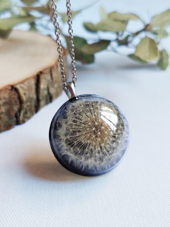 Dandelion necklace personalized, Real dandelion jewelry, Initial necklace personalized, Make a wish gifts, Magic necklace, Personalized gift