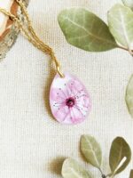 Cherry blossom necklace, Cherry blossom jewelry, Sakura, Pink flower necklace, Cherry blossom Jewellery, Real flower necklace, Gifts for her