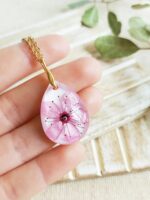 Cherry blossom necklace, Cherry blossom jewelry, Sakura, Pink flower necklace, Cherry blossom Jewellery, Real flower necklace, Gifts for her