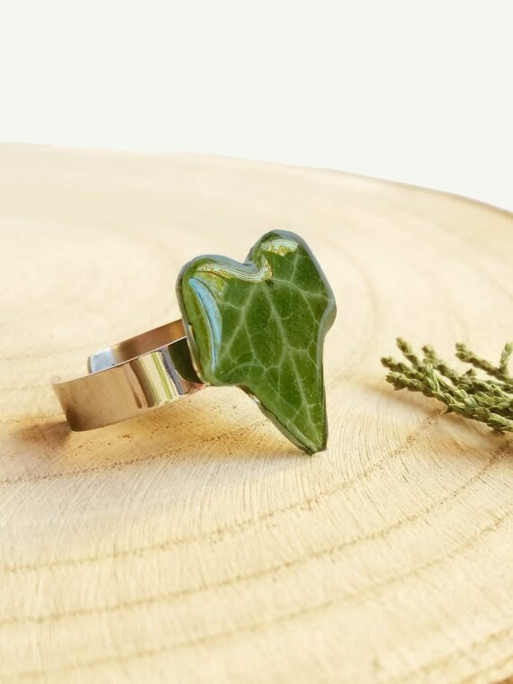 Real leaf ring, Ivy leaf jewelry, Stainless steel ring, Vintage leaf ring, Ivy plant jewelry, Pressed leaf ring, Ivy ring, Real leaf jewelry