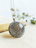 Collar de deseos, Joya diente de león enteras, Collar de diente de león real, Haz un deseo, Collar diente de león, Regalo para mujer