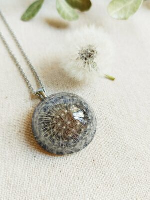 Collar de deseos, Joya diente de león enteras, Collar de diente de león real, Haz un deseo, Collar diente de león, Regalo para mujer