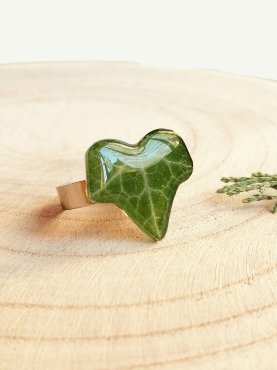 Real leaf ring, Ivy leaf jewelry, Stainless steel ring, Vintage leaf ring, Ivy plant jewelry, Pressed leaf ring, Ivy ring, Real leaf jewelry
