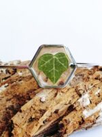 Botanical bracelet, Real leaf bracelet, Nature lover jewelry, Hexagon bracelet, Ivy jewelry, Plant lover gift for women, Geometric bracelet