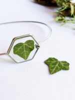 Botanical bracelet, Real leaf bracelet, Nature lover jewelry, Hexagon bracelet, Ivy jewelry, Plant lover gift for women, Geometric bracelet