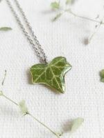 Dainty leaf necklace, Real plant jewelry, Minimal boho necklace, Botanical necklace, Green boho necklace, Dainty jewelry, Tiny leaf necklace