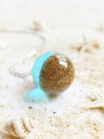 Blue beach necklace, Ocean inspired jewelry, Sand necklace for woman, Blue sea necklace, Beach wedding necklace, Ocean blue necklace