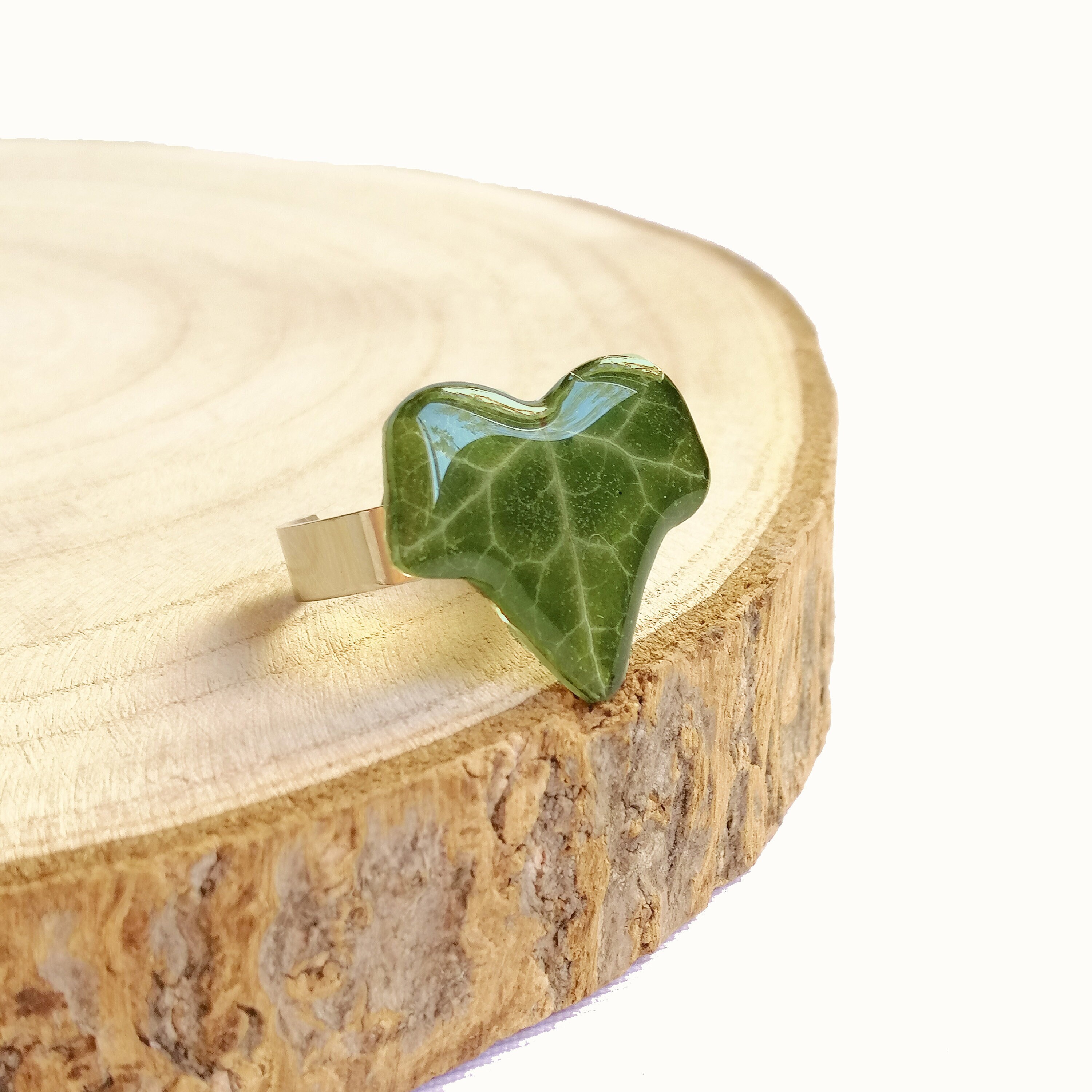 Real leaf ring, Ivy leaf jewelry, Stainless steel ring, Vintage leaf ring, Ivy plant jewelry, Pressed leaf ring, Ivy ring, Real leaf jewelry