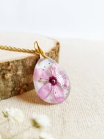 Dainty flower necklace, Real Cherry Blossom necklace, Pink flower necklace, Cute necklace dainty, Gift for daughter, Pressed flower necklace