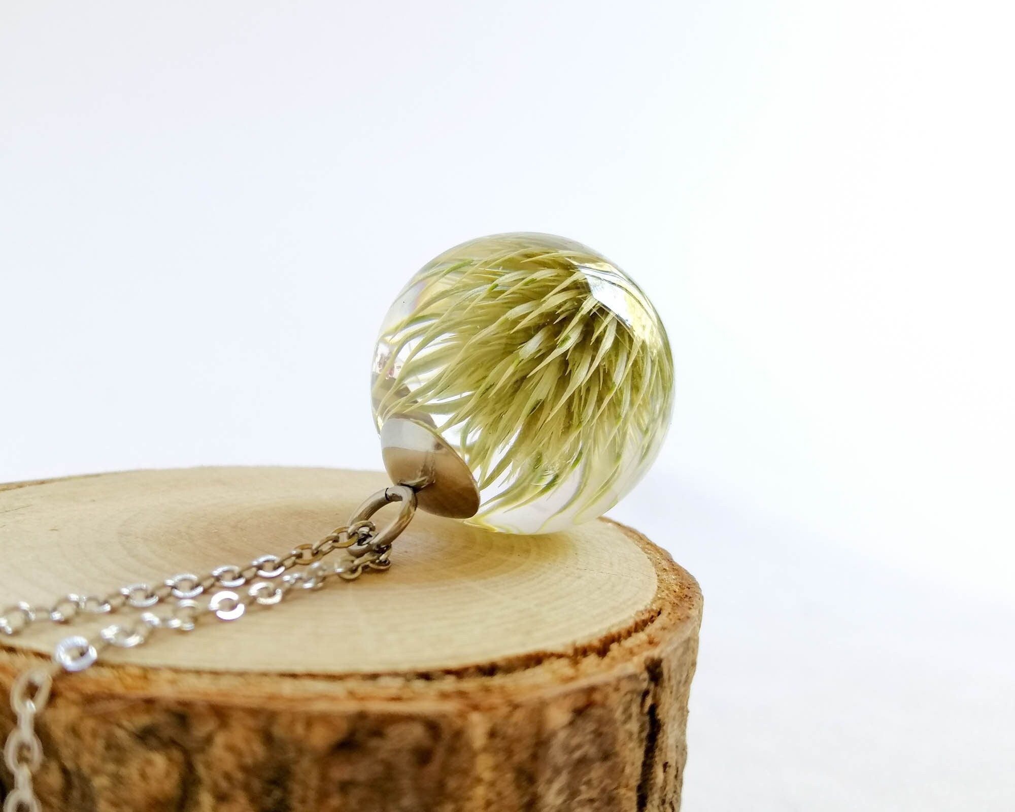 Scottish thistle necklace, Real plant necklace, Botanical necklace, Thistle necklace, Terrarium necklace, Scotland gifts, Thistle jewelry