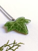 Green leaf necklace, Cottagecore necklace, Dried leaf jewelry, Long leaf necklace, Organic necklace, Green leaf jewelry, Cottagecore gifts
