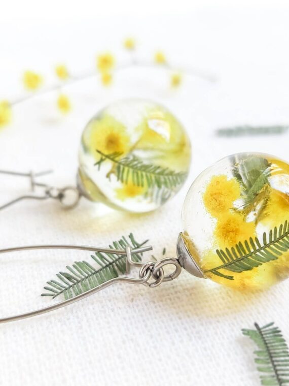 Yellow hot sale floral earrings