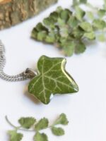 Collar pequeño hoja de hiedra, Collar hoja real en resina, Joyería botánica, Joyería hoja verde delicado, Idea de regalo para aniversario