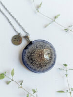 Dandelion necklace personalized, Real dandelion jewelry, Initial necklace personalized, Make a wish gifts, Magic necklace, Personalized gift