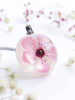 Pressed cherry blossom necklace, Spring Flower necklace, Cute flower necklace, Sakura gifts, Pressed flower necklace, Dainty flower jewelry