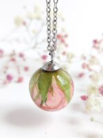 Rose Charm Pendant Necklace – Preserved Flower Jewelry