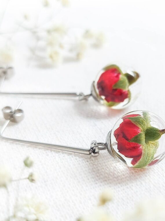 Red Flower Earrings – Equal Hands