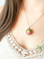 Dainty Pink Rose Flower Necklace - Unique Gift For Her