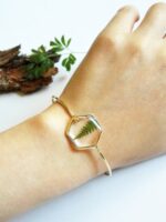 Real fern bracelet, Real leaf bracelet, Botanical jewellery, Plant resin jewelry, Real flower bracelet, Nature resin bracelet Forest jewelry