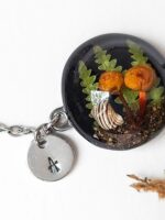 Custom Initial Real Mushroom Bracelet for Woodland Lovers