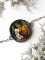 Custom Initial Real Mushroom Bracelet for Woodland Lovers