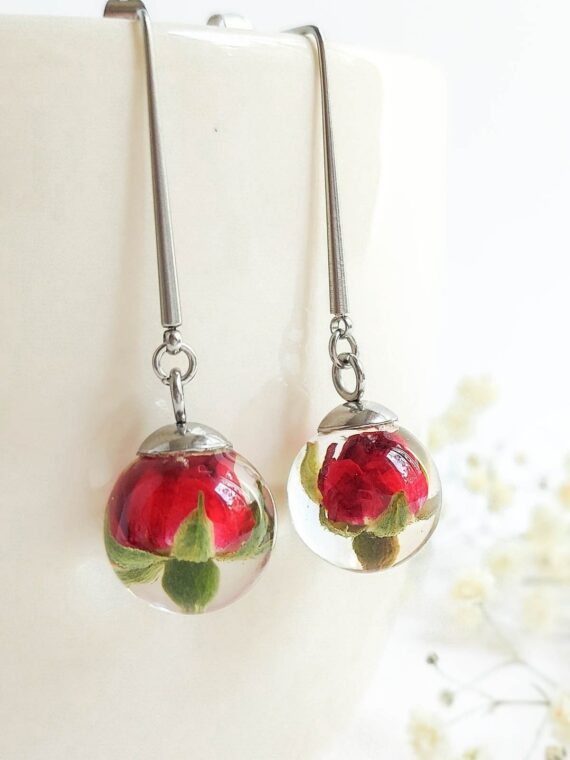 Red Rose Earrings – Indigo & Lily Co.
