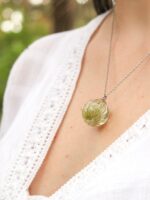 Scotland thistle pendant, Dried plant jewelry, Eco friendly necklace, Original gift ideas, Crystal resin necklace, Nature lover necklace