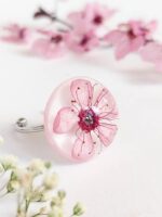 Cherry blossom ring, Pressed flower ring adjustable, Pink flower ring, Sakura jewelry, Cute birthday gifts for women, Pink floral ring