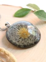 Dandelion necklace, Make a wish necklace, Real flower pendant necklace, Large boho necklace, Dandelion wish jewelry, Birthday gifts for her