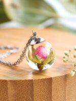 Real Rose Flower Pendant Necklace - Everyday Jewelry