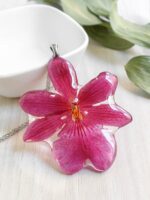 Preserved Flower Necklace In Resin - Orchid Jewelry