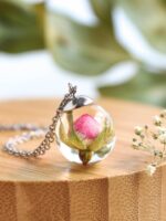 Real Rose Flower Pendant Necklace - Everyday Jewelry