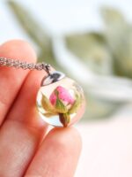 Real Rose Flower Pendant Necklace - Everyday Jewelry
