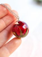 Preserved Rose Necklace in Eco Friendly Resin