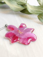 Preserved Flower Necklace In Resin - Orchid Jewelry