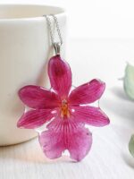 Preserved Flower Necklace In Resin - Orchid Jewelry