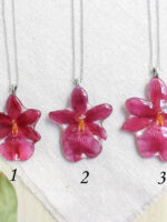 Preserved Flower Necklace In Resin - Orchid Jewelry