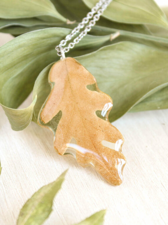 Oak necklace, Real leaf necklace, Fall leaf necklace, Oak jewelry, Nature inspired necklace, Oak leaf jewelry, Autumn necklace, Acorn leaf