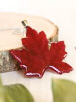 Autumn real leaf necklace, Nature pendant necklace, Autumn lover gift, Deep red necklace, Gift idea for nature lover, Autumn resin jewelry