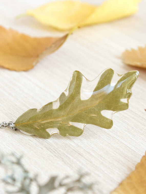 Oak leaf necklace, Pressed leaf necklace, Nature necklace men, Oak jewelry, Woodland necklace, Oak tree jewelry, Nature lover gift idea