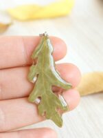Oak leaf necklace, Pressed leaf necklace, Nature necklace men, Oak jewelry, Woodland necklace, Oak tree jewelry, Nature lover gift idea