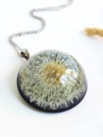 Dandelion necklace, Real flower jewelry, Dried flower necklace, Dandelion wish necklace, Good luck gift, Dandelion seed jewelry Gift for her