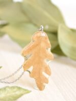 Oak necklace, Real leaf necklace, Fall leaf necklace, Oak jewelry, Nature inspired necklace, Oak leaf jewelry, Autumn necklace, Acorn leaf