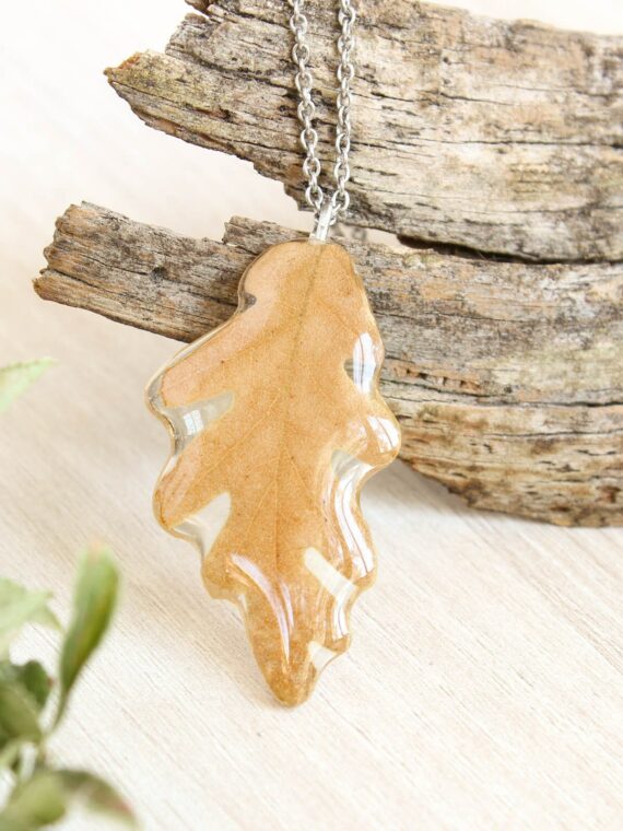 Oak necklace, Real leaf necklace, Fall leaf necklace, Oak jewelry, Nature inspired necklace, Oak leaf jewelry, Autumn necklace, Acorn leaf