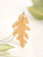 Oak necklace, Real leaf necklace, Fall leaf necklace, Oak jewelry, Nature inspired necklace, Oak leaf jewelry, Autumn necklace, Acorn leaf