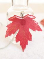 Autumn leaf necklace, Real leaf jewelry, Red leaf necklace, Autumn necklace, Nature jewelry handmade, Fall leaf necklace, for nature lover